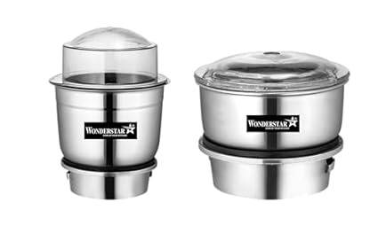 MIXER GRINDER 2 jar COMBO Chutney jars (Heavy) for BAJAJ/PREETHI/PRESTIGE/ACTIVA/SUMEET/GANGA/ORIENT/Crompton/LifeLong/JAIPAN MIXER GRINDER (400ML+200ML STEEL)