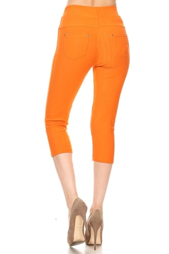 Image of Leggings Depot Women's Cotton Blend Stretch Pull-on Jeggings Casual Pants with Pockets (Available in Plus Size)