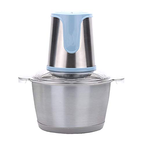 Fleischwolf Chopper, Mixgerät 2L, 300W, 2 Geschwindigkeit, Edelstahl-Schüssel Und 4 Bi-Level-Blades, Für Babynahrung, Fleisch Gemüse, Früchte