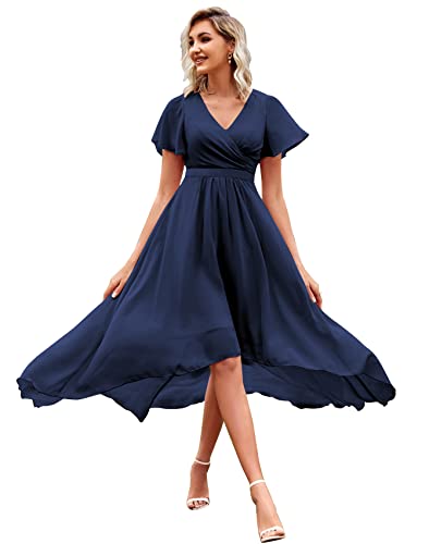 long blue grad dresses Ellie Wilde EW36083 A Line Lace Long Formal Prom Dress main image 0