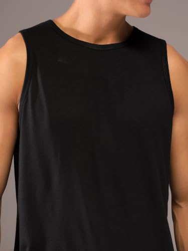 Image of CHKOKKO Sleeveless T-Shirt for Men Sando Tank Top Premium Cotton Blend Cut Sleeves Shirt as Casual, Lounge or Beach Wear Tshirt Muscle Fit Vest in Plain Round Neck