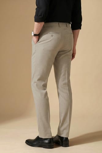 Image of Peter England Men's Premium Formal Stretchable Knit Super Slim Fit Trouser | Comfort Lycra | 360-Degree Stretch