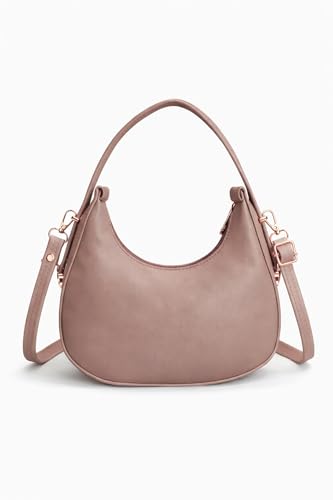 Image of Women's Shoulder & Sling Bag with Zipper Closure, Detachable Long Strap, Spacious Single Compartment Handbag for Daily & Office Use | Trendy Design
