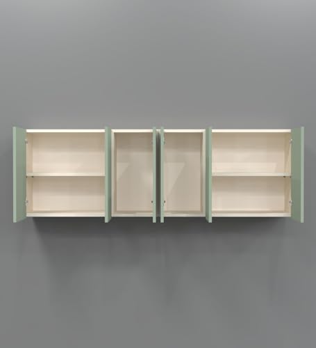 Image of SPECIALITY PANELS 6 Door Wall Cabinet with UV Profile Shutter | Wall Mounted Storage Cabinet for Kitchen Bathroom Living Room | Wooden Wall Cabinet Organizer Pista Green Finish DIY Assembly