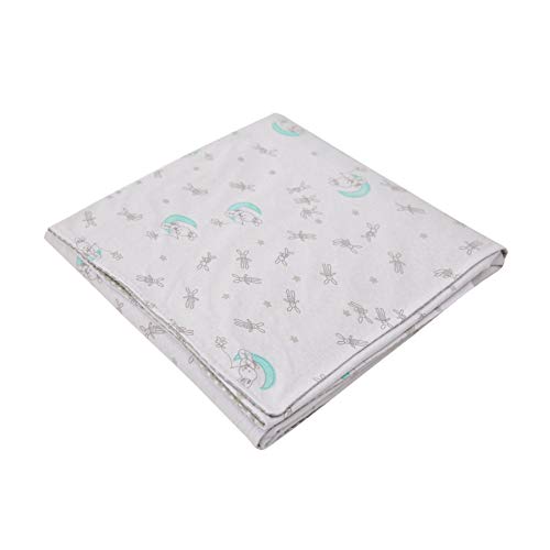 Manta papi malhas dupla face estampada 93cm x 93cm 01 un, Papi Textil, Cinza