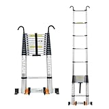 Escaleras telescópica Escalera telescópica Multiusos, Extensible, Plegable, de Aluminio, compacta y Ligera, Ideal for el hogar y el Exterior. Escalera Plegable(4.3m)