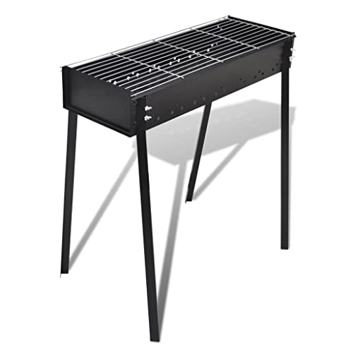 SKM Barbacoa de carbón Cuadrada con Soporte,Casa y jardín,Cocina y Comedor,Electrodomésticos de Cocina,Barbacoas,Negro,40713