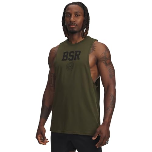 Under Armour Men's Project Rock Blood Sweat Respect Tank, (308) Expedition Green / / Black, Medium