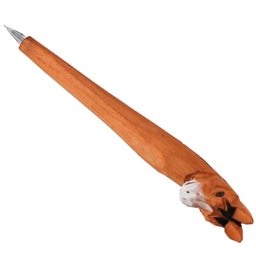 Bolígrafo Gel Animal Mango Tallado Madera Caballo miniatura 6
