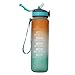 Melodyblue - Borraccia motivazionale in Tritan, senza BPA, a prova di perdite, per palestra, ufficio, casa, sport all'aria aperta, verde