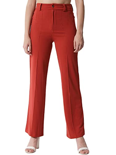 Image of KOTTY Women Polyester Blend Solid Trousers