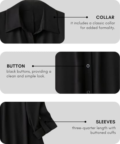 Leriya Fashion Women's Shirt Dress | Knee Length Dresses | Loose Fit | Button-Down | 3/4 Sleeve | Vacation Outfit (Pack of 2 | Value Pack)