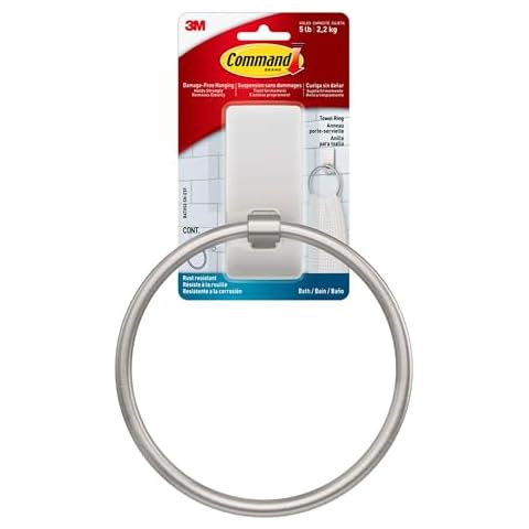 Command Removable Towel Ring in Satin Nickel Cover