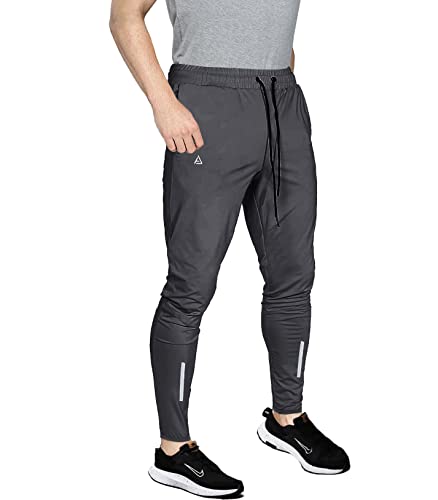 Image of AVOLT Dry Fit Track Pant for Men I Slim Fit Athleisure Running Gym Stretchable Track Pant (M, Dark Grey)