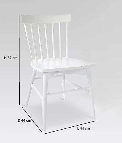 Image of APRODZ Mango Wood Dining Chairs Only | Wooden Set of 2 Dinning Chair for Kitchen & Dining Room Chair for Cafeteria Living Room Home, Bedroom, Cafe and Hotels (White)