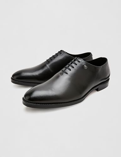Image of Monte Carlo Mens Solid Lace Up Genuine Leather Formal Oxford Shoes (201827FW)