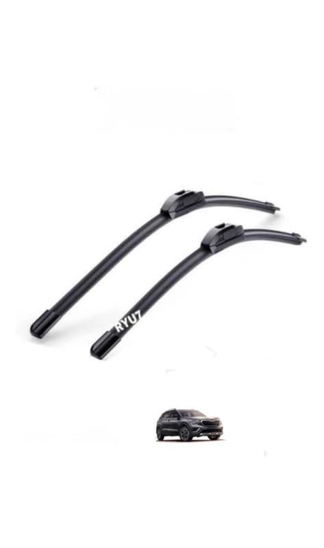Image of All Season Frameless /Soft Wiper Blades Fits For Skoda Kushaq 24 /600mm+18 inch /500mm(Pack of 2)