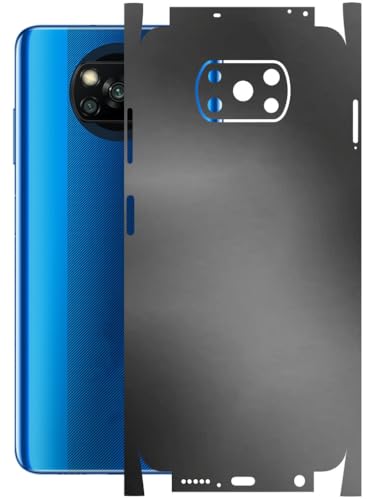Image of AtOdds - Full Body Back Screen Guard Protector Film - Lamination Wrap Skin Sticker Compatible with Poco X3 PRO | Scratchproof Matte Finish (Metallic Grey)