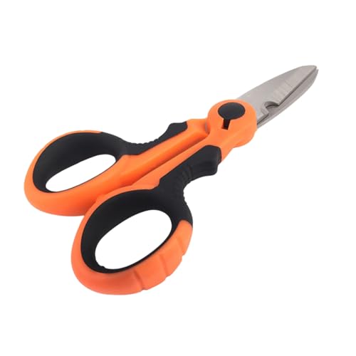 UPKOCH Tijeras para Pesca De Alta Resistencia Acero Inoxidable Diseño Dentado para Corte De Sedal Trenzado Mango Antideslizante TPE Compactas y Portátiles para Accesorios De Pesca Agua