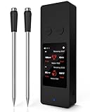 Bluetooth Wireless Meat Thermometer with App, Touch Screen, Audible Alarm, 2 Probes, 800ft Range & Rechargeable Base, Kitchen Food Thermometer for Cooking, BBQ, Smoker | Stocking Stuffers for Men