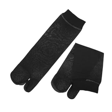 VALICLUD 10 pares de meias Tabi, dois dedos, meias de nylon, meias no tornozelo, meias de verão, sandálias, meias para adultos, chinelos, Preto, 32