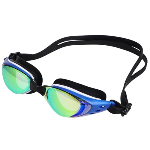 Healeved Gafas de Natación Antivaho Montura Azul, Polarizadas y Resistentes a Rayos Uv, Equipo de Natación al Aire Libre Ligero y Ajustable para Hombre y Mujer,
