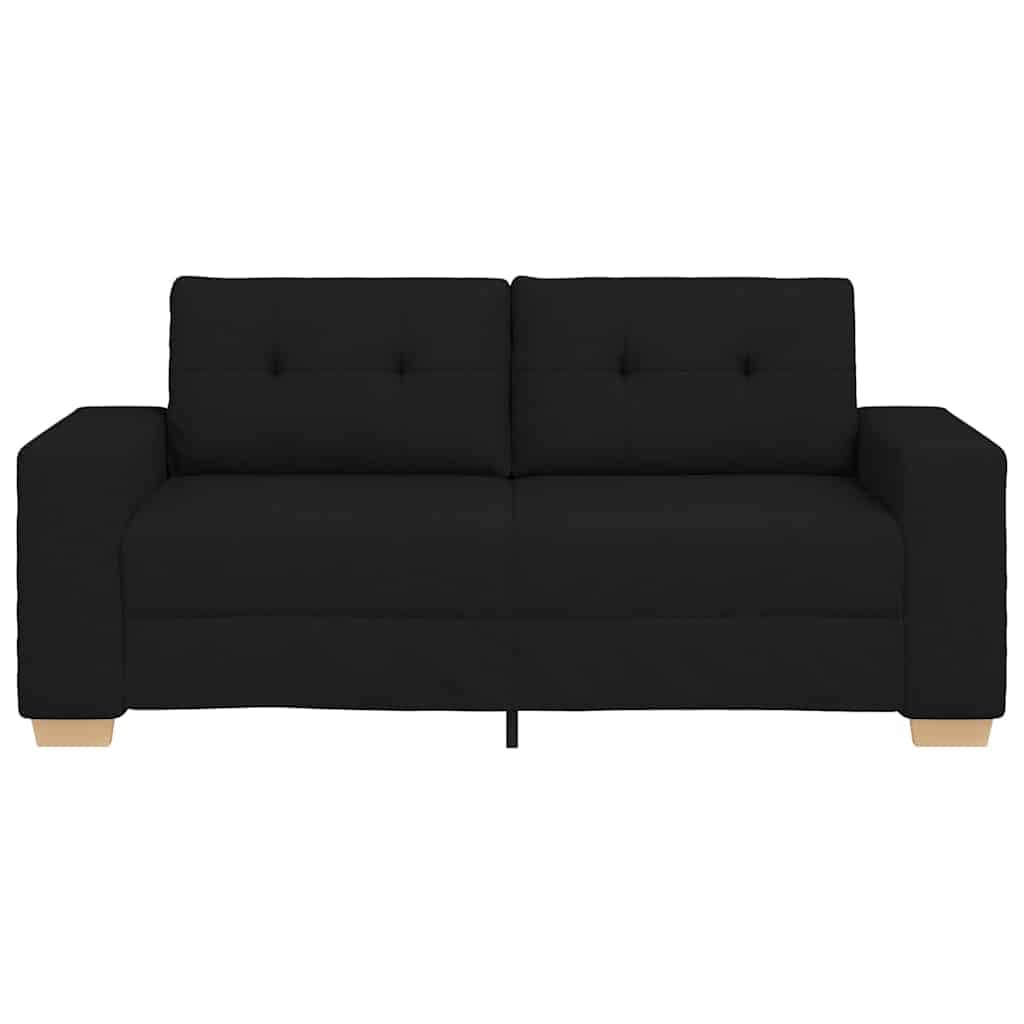 Sofa dwuosobowa, czarna, tkanina poliestrowa, 181 cm, nowoczesny design do salonu, sypialni, biura, wygodna kanapa dla dorosłych