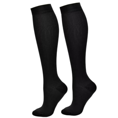 Compression Flight Socks Unisex | Anti-Swelling & Fatigue Relief | DVT Support Stockings for Travel & Daily Use (Large/X-Large Black)