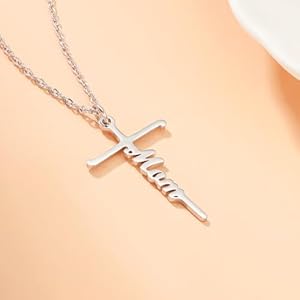 Lcherry Faith Cross Necklace Religious Gifts for Women Christian Jewelry Gifts