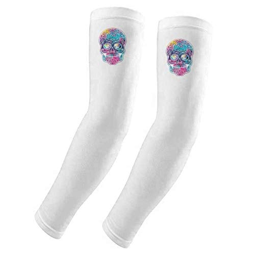 Protection solaire UV gants tête de mort colorée manchette respirante sport