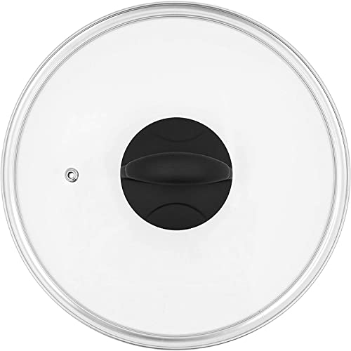 Blackmoor Tempered Glass Pan Lids | 5 Separate Sizes | Soft Touch Handles | Suitable for Pots & Pans | Built in Steam Vents | Stainless Steel Edges (Glass 16cm)