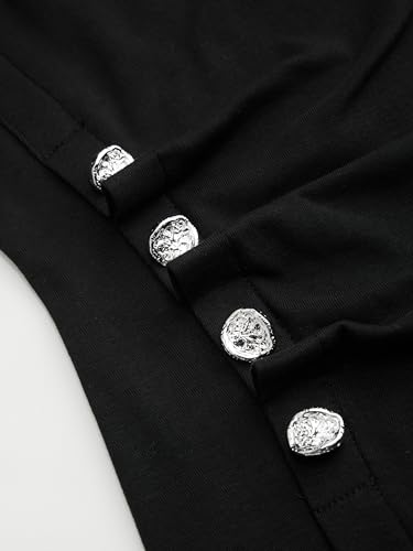 CIDER Mini Dress Crew Neck Button Down A Line Short Sleeve Casual Party Elegant Dresses for Women Mid Waist2