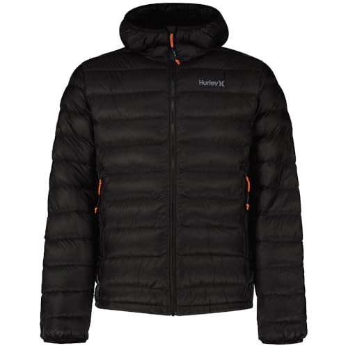 Veste Hurley Homme Cayuga Puffer Noir en Taille L pour l'Hiver