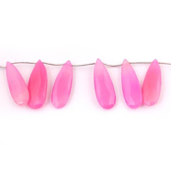 Calcédoine rose briolette perlée de haute qualité pour la création de bijoux raffinés