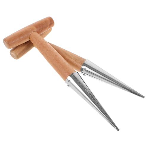 Generisch 2 Stück Pflanzwerkzeug mit T Griff Gartenhandgerät aus Langlebigem Material Erdstecher und Lochzange für Präzises Pflanzen Geeignet für Baumschulen und Gemüsebeete
