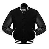 Photo Gallery sji sport king letterman bomber varsity giacca vera pelle manica premium quality bianco finiture, nero , xxl Photo Gallery sji sport king letterman bomber varsity giacca vera pelle manica premium quality bianco finiture, nero , xxl
