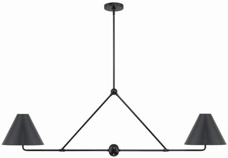 Crystorama Xavier 4 Light Matte Black Linear Chandelier
