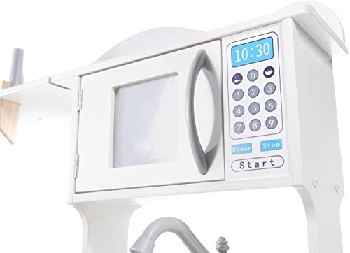 Spielküche aus Holz Spüle, Backofen und Dunstabzug, Kiefernholz, Birkenholz (Modell 6) – Bild 7