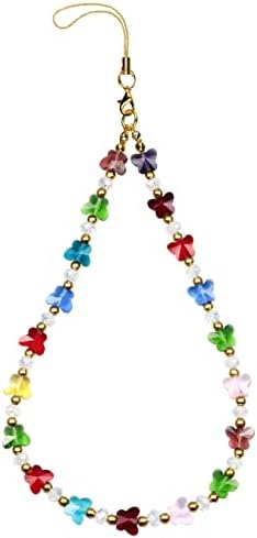 Ucharmbead Butterfly Phone Charm Lanyard Chain String Crystal Stone Kawaii Cell Phone Wrist Strap for Women Girls