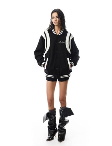 Silent Vortex Men's 90S Letter Graphic Leather Pro Club Jackets Color Block Letterman Baseball Varsity Jackets4