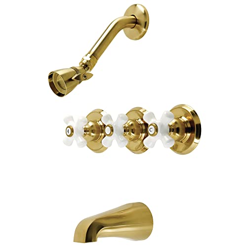 Kingston Brass KB237PX Victorian Tub and Shower Faucet, Brushed Brass, 72 x 8 x 7.5