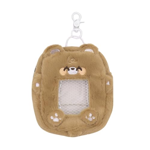 Cute Plush Photocard Holder with Keychain 3D Lovely Cartoon Photo Sleeve ID Credit Card Holder Protector2