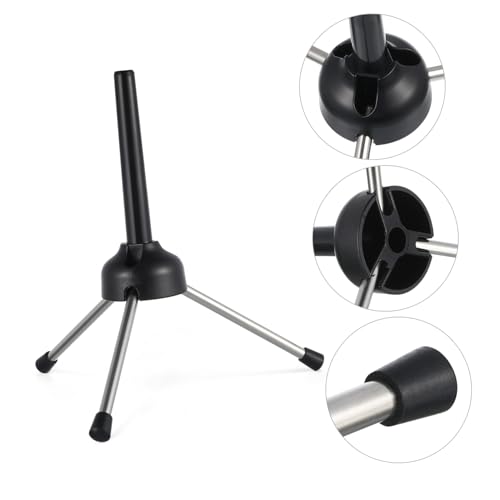 UPKOCH Instrumentenhalter Klarinettenständer Flötenständer Dreieckiger Instrumentenständer Gestell faltbares und tragbares Stativ Oboe Trompete Instrumentenstativ Klarinettenhalter Black