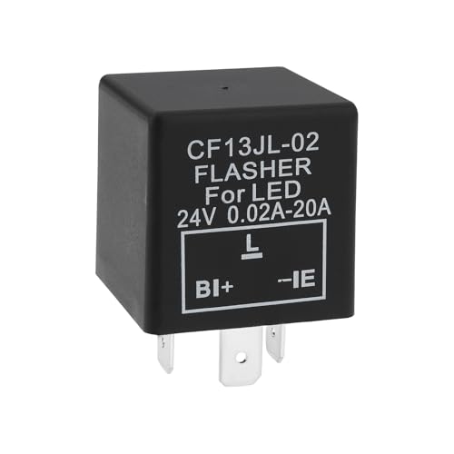 EMSea Relais Clignotant LED 3 Broches 24V Relais Indicateurs Clignotants Relais Clignotant 0,02A-20A 0,1-150W pour Camions Bus Véhicules de Construction Agricole