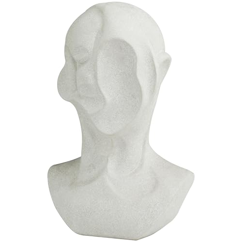 Escultura decorativa de cerámica blanca con cabeza cubista 19 pulgadas miniatura 4