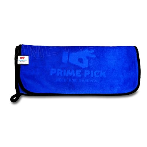 Image of PRIME PICK 500 GSM Microfiber Cleaning Cloth (35x85 cm) - Super Absorbent, Double-Sided Towel for Car, Bike & Auto Care Pack of 1 (Royal Blue)