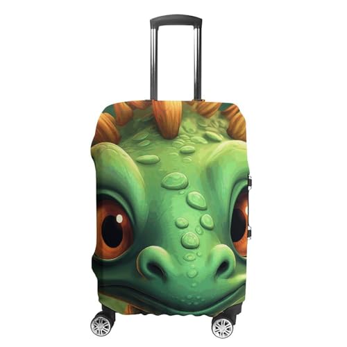 Cute Cartoon Dragon Travel Luggage Cover Elastic Washable Suitcase Cover Dustproof Anti-Scratch Suitcase Protector Fits 19-32 Inch Luggage, S