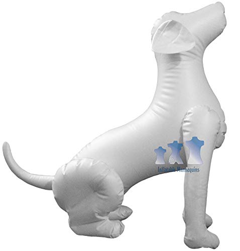 Inflatable Medium Sitting Dog, White, 1 Pack