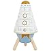 Produktbild Bieco Stapelturm Holz Rakete, 16 cm | Steckspiel ab 1 Jahre | 5 tlg. Spielzeug Rakete Steckpyramide | Modernes Holzspielzeug Baby | Stapel Bausteine Holz | Motorikspielzeug Baby | Stapel Holzring Baby