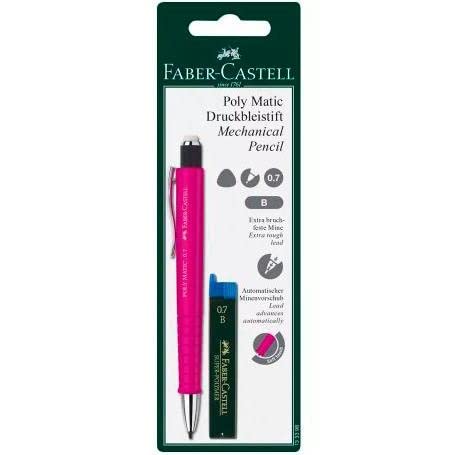 Faber-Castell 133398 - Druckbleistift Poly Matic, 0,7 mm, auf Blisterkarte, sortiert